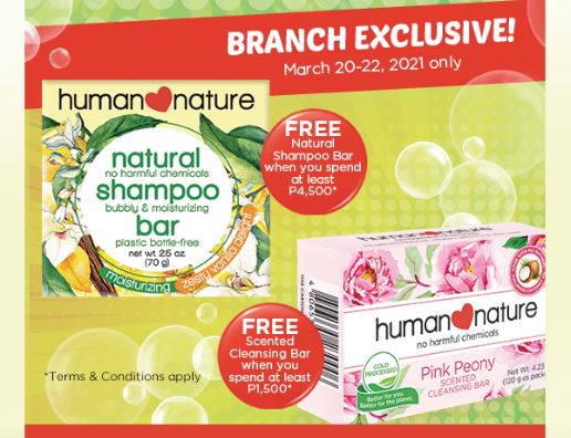 BRANCH EXCLUSIVE! FREE Human Nature products when you shop!