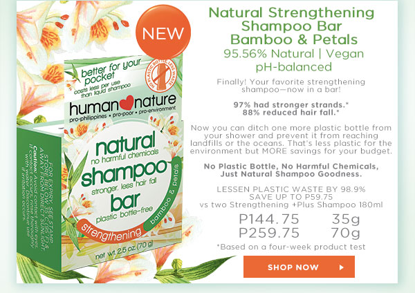 Natural Strengthening Shampoo Bar - Bamboo & Petals