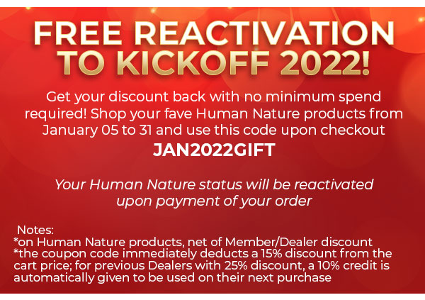 Free reactivation to kickoff 2022!