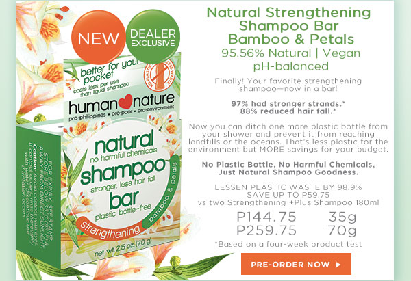 Natural Strengthening Shampoo Bar - Bamboo & Petals