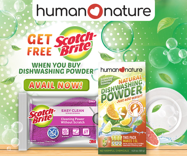 GET FREE SCOTCH BRITE when you buy Dishwashing Powder