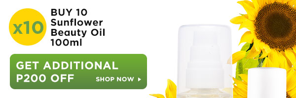 GET ADDITIONAL P200 OFF when you buy 10 Sunflower Beauty Oil 100ml