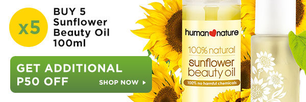 GET ADDITIONAL P50 OFF when you buy 5 Sunflower Beauty Oil 100ml