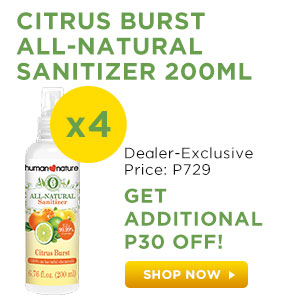 Citrus Burst All-Natural Sanitizer 200ml x4 Dealer-Exclusive Price: P729 GET ADDITIONAL P30 OFF!