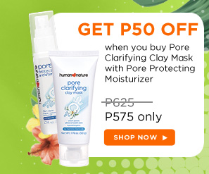 GET P50 OFF when you buy Pore Clarifying Clay Mask with Pore Protecting Moisturizer