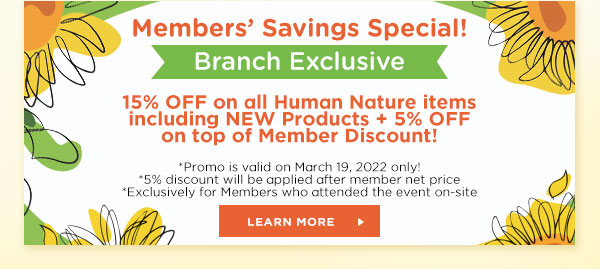 Members' Savings Special!