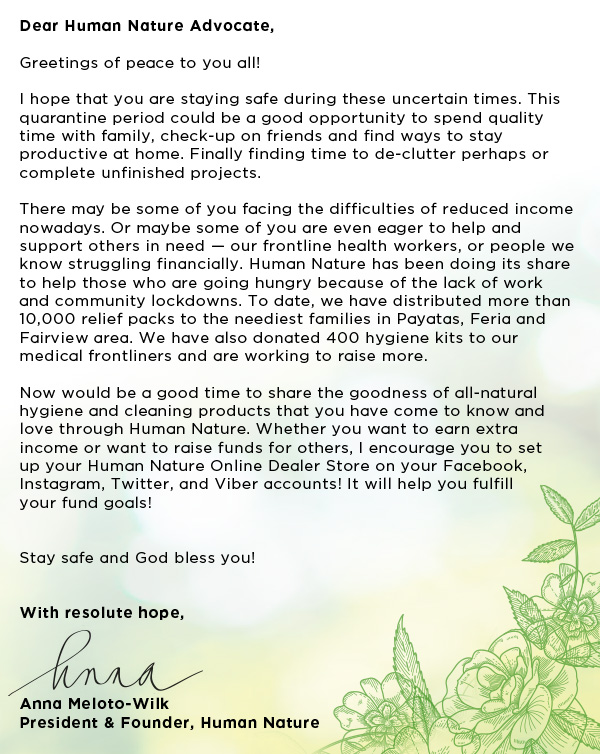 A Message from our President & Founder, Anna Meloto-Wilk