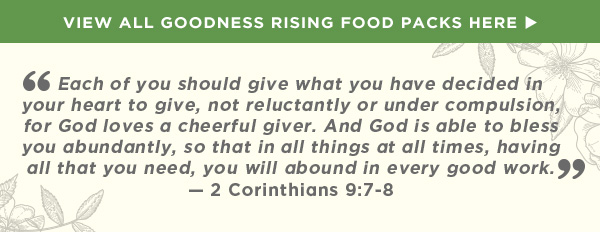 Shop all Goodness Rising Food Packs here.