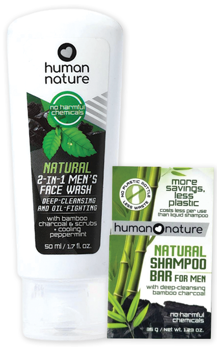 35g Men's Natural Shampoo Bar + 50ml Men's Oil-Fighting Face Wash