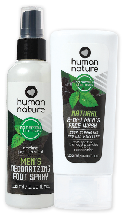 100ml Men's Face Wash + 100ml Men's Deodorizing Foot Spray