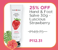 25% Off Hand and Foot Salve 30g - Luscious Strawberry
