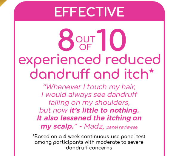 8 out of 10 experienced reduced dandruff and itch