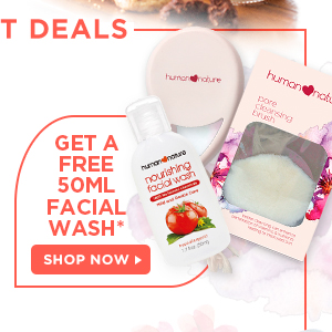Get a free 50ml Nourishing or Hydrating Facial Wash when you buy Pore Cleansing Brush