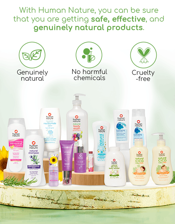 With Human Nature you can be sure that you are getting safe, effective and genuinely natural products.