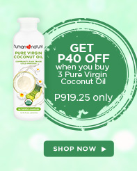 GET P40 OFF when you buy 3 Pure Virgin Coconut Oil