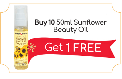 Buy 10 50ml Sunflower Beauty Oil, Get 1 Free