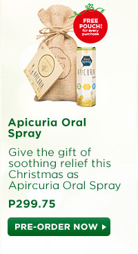 Give the gift of soothing relief this Christmas as Apicuria Oral Spray comes in a free gift pouch