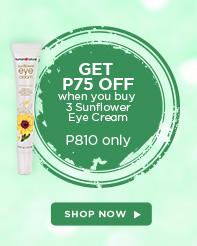 GET 75 OFF when you buy 3 Sunflower Eye Cream