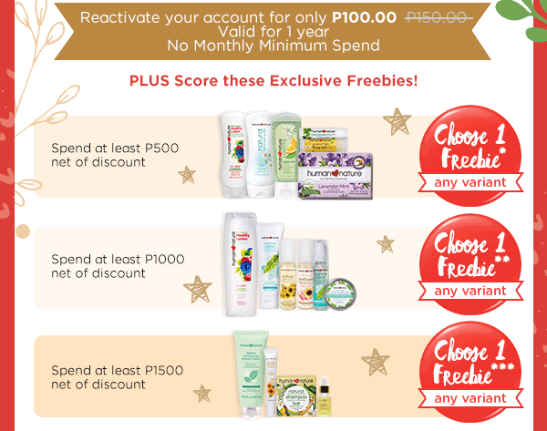 Reactivate your account for only P100!